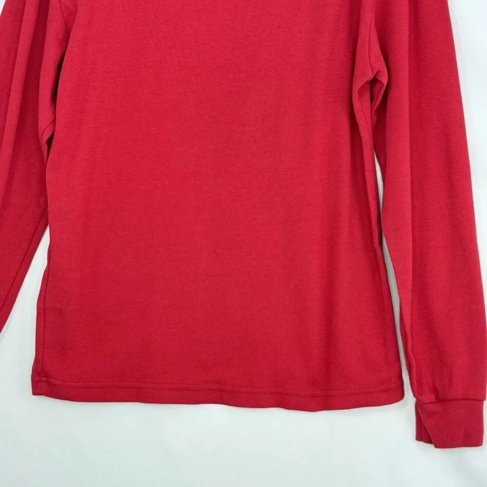 Eddie Bauer - Mens Turtleneck Red Shirt Size M Cotton